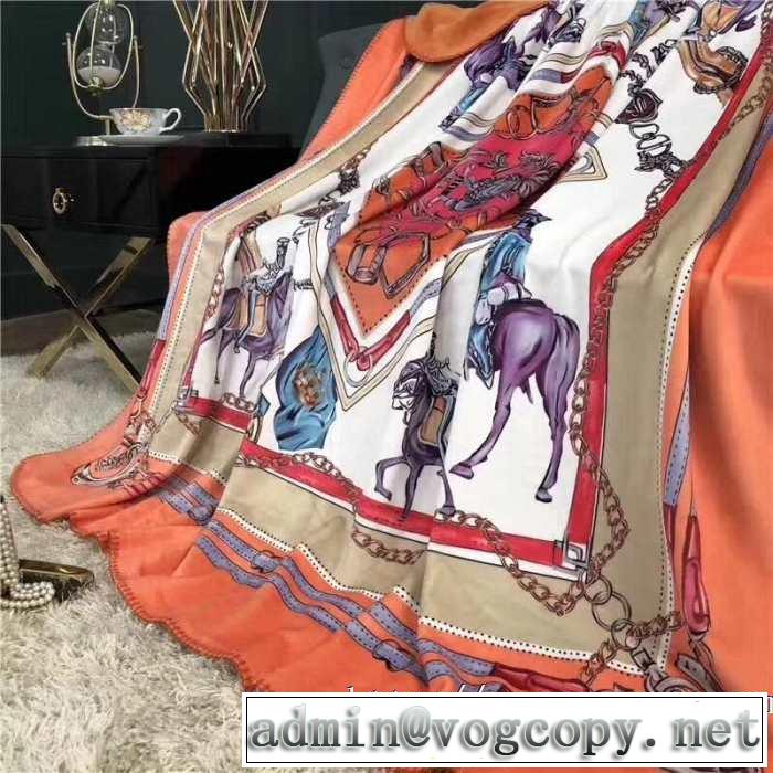 エルメス HERMES 大人カジュアル夏ファッション2019 ブランケット 持ち運びに便利 モコモコに幸せを感じる肌触り