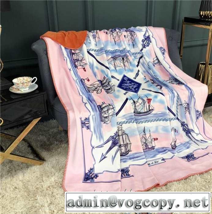 高級素材　心地抜群 エルメスセレブ愛用　贈り物にも最適  HERMES ブランケット春夏秋冬適用