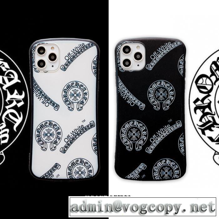 iphone11 11pro用ケースCHROME HEARTS&times;Off-Whiteクロムハーツ スマホケース 値段 激安2020トレンド人気エレガントコーデ