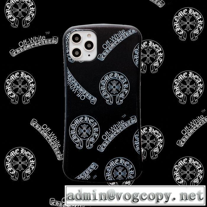 iphone11 11pro用ケースCHROME HEARTS&times;Off-Whiteクロムハーツ スマホケース 値段 激安2020トレンド人気エレガントコーデ