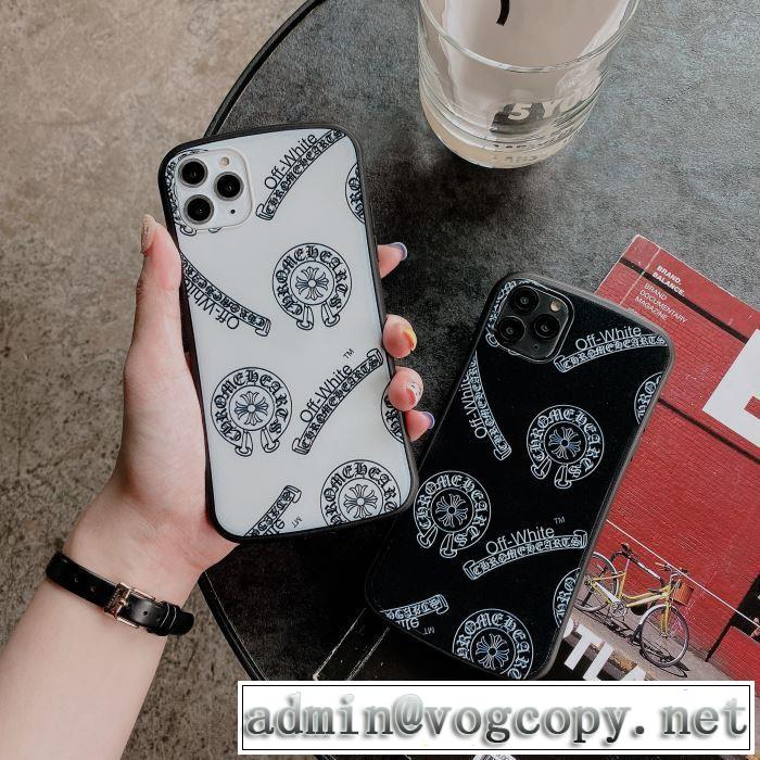 iphone11 11pro用ケースCHROME HEARTS&times;Off-Whiteクロムハーツ スマホケース 値段 激安2020トレンド人気エレガントコーデ