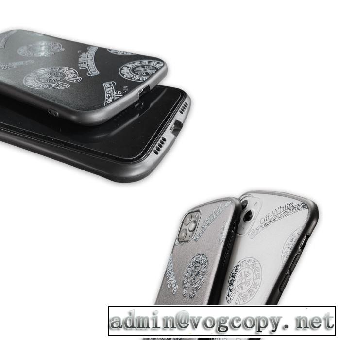 iphone11 11pro用ケースCHROME HEARTS&times;Off-Whiteクロムハーツ スマホケース 値段 激安2020トレンド人気エレガントコーデ
