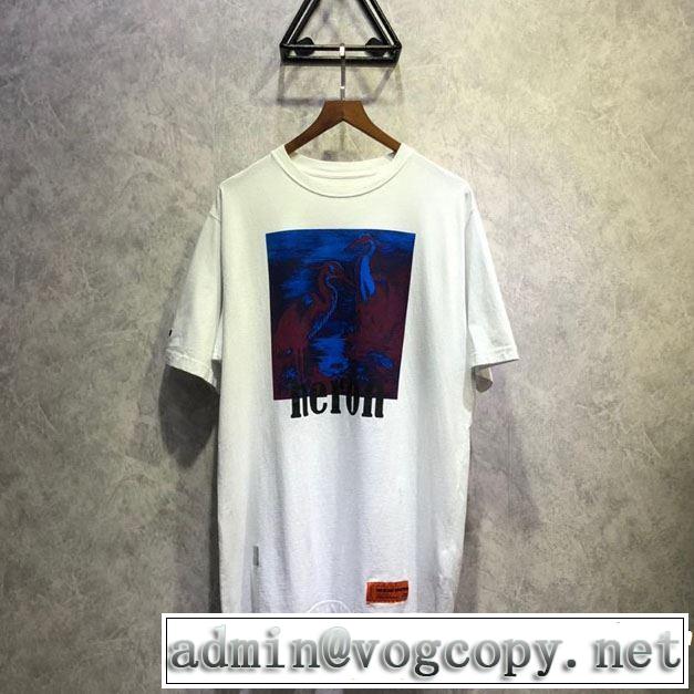 季節感のあるファッション Off-White オフホワイト 半袖Tシャツ HERON PRESTON HP 2019年春夏シーズンの人気