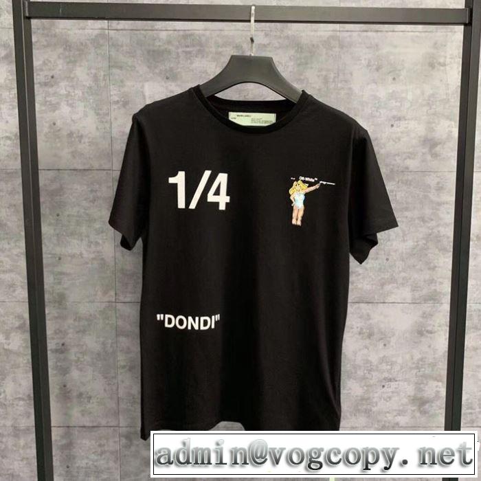 Off-White オフホワイト 半袖Tシャツ  off white-19ss】 OW 19ss 春夏の流行り2019新品 大人の可愛さを引き立て