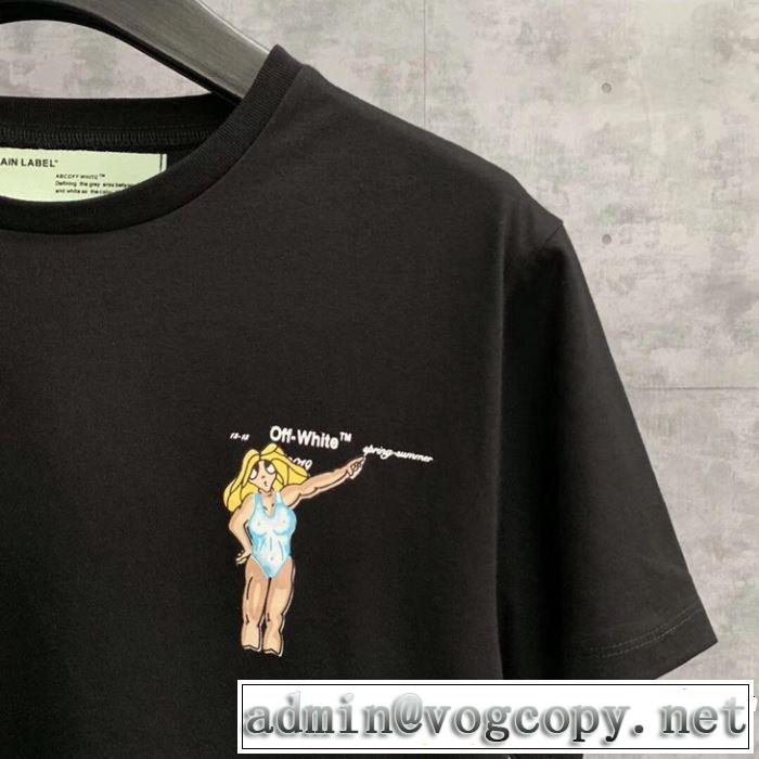 Off-White オフホワイト 半袖Tシャツ  off white-19ss】 OW 19ss 春夏の流行り2019新品 大人の可愛さを引き立て