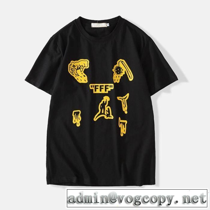 2019年最新ファッション Off-White オフホワイト 半袖Tシャツ OFF-WHITE 2色可選 今シーズン注目のデザイン