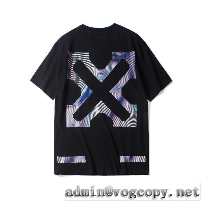 ブランドの話題の新作も！ Off-White オフホワイト 半袖Tシャツ OFF BLACK 2色可選 2019春夏人気トレンドアイテム