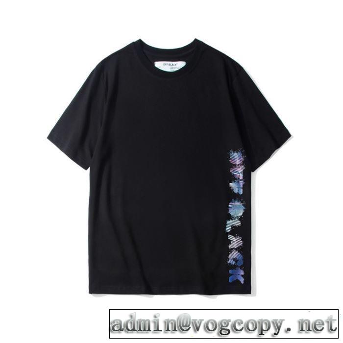 ブランドの話題の新作も！ Off-White オフホワイト 半袖Tシャツ OFF BLACK 2色可選 2019春夏人気トレンドアイテム
