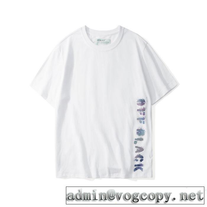 ブランドの話題の新作も！ Off-White オフホワイト 半袖Tシャツ OFF BLACK 2色可選 2019春夏人気トレンドアイテム