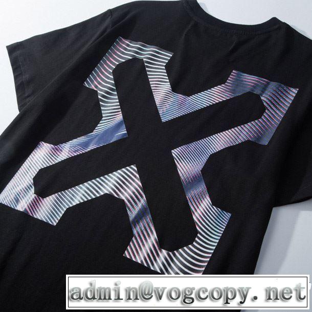 ブランドの話題の新作も！ Off-White オフホワイト 半袖Tシャツ OFF BLACK 2色可選 2019春夏人気トレンドアイテム