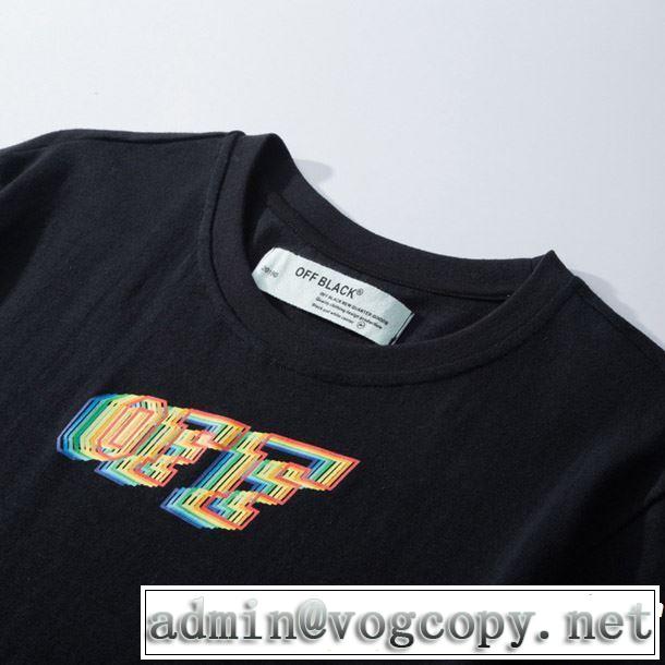 OFF BLACK 2色可選 今流行のストリート上品 2019春夏のトレンド新商品 Off-White オフホワイト 半袖Tシャツ