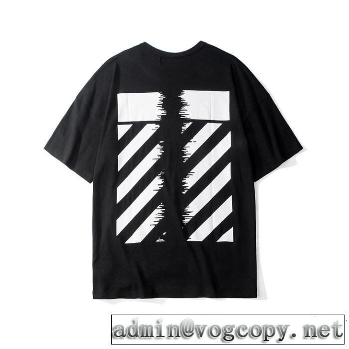 夏らしい季節感 Off-White オフホワイト 半袖Tシャツ OFF BLACK 2色可選 2019年夏の一押しファッションアイテム