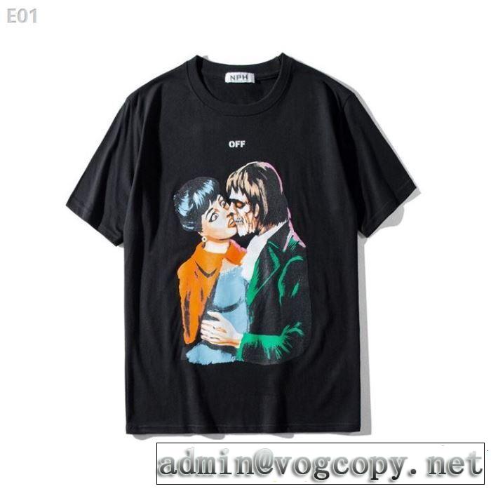 2019春夏トレンドアイテム Off-White オフホワイト 半袖Tシャツ 2色可選 大胆にデザインオシャレ新品