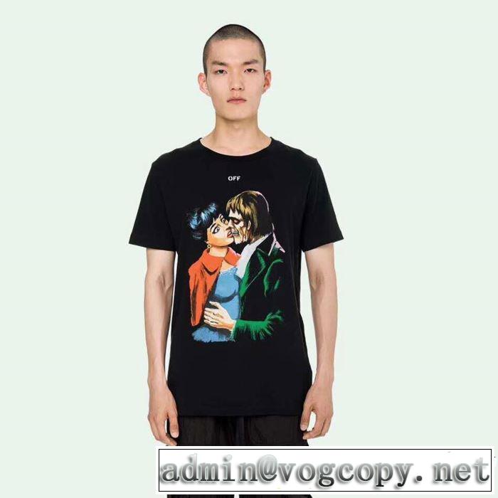 2019春夏トレンドアイテム Off-White オフホワイト 半袖Tシャツ 2色可選 大胆にデザインオシャレ新品