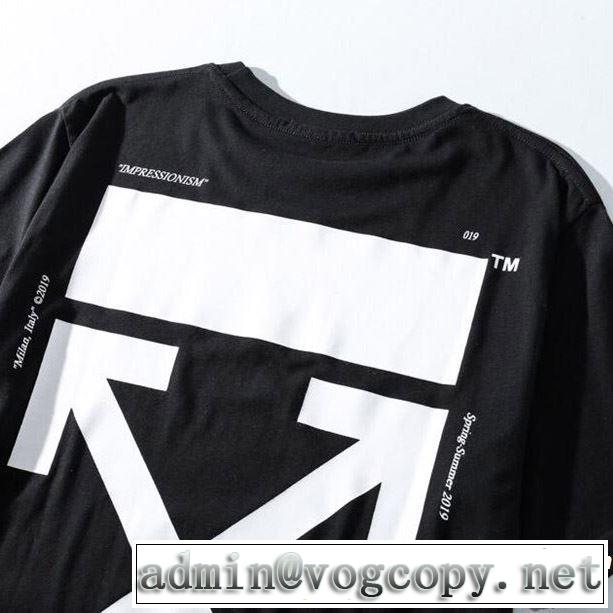 2019春夏トレンドアイテム Off-White オフホワイト 半袖Tシャツ 2色可選 大胆にデザインオシャレ新品