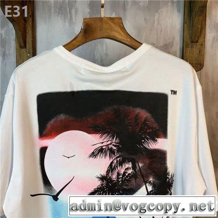 2019春夏の大注目トレンド Off-White オフホワイト 半袖Tシャツ まずは定番！人気アイテム すっきりした印象に