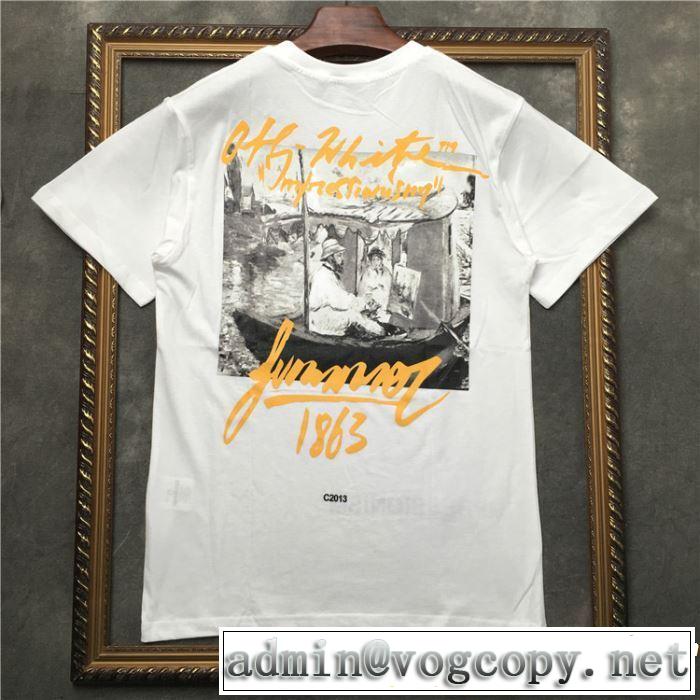 今年春夏ファション流行り Off-White オフホワイト 半袖Tシャツ 3色可選 男女兼用 2019SSのトレンド商品