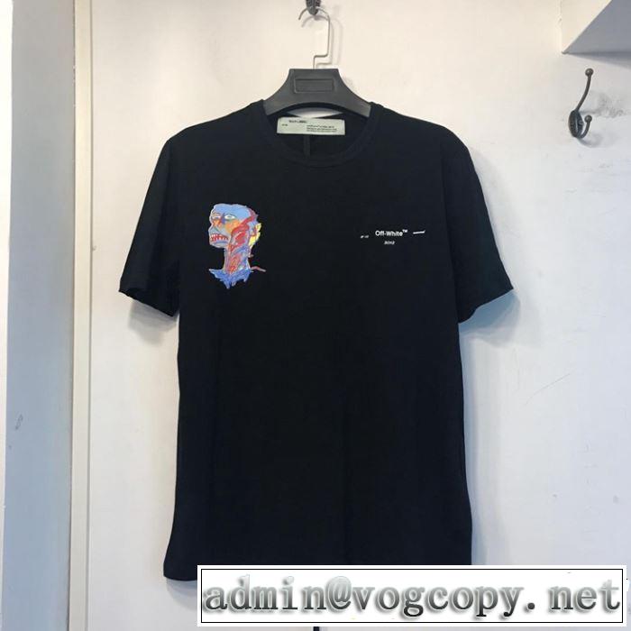スタイルアップ効果 Off-White オフホワイト 半袖Tシャツ off-white 19 2019春夏も引き続き人気セール