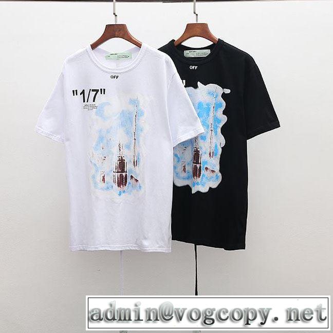  2色可選《2019年》今、注目のストリート季節感のあるファッション Off-White オフホワイト Tシャツ/半袖