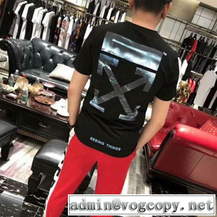 オフホワイト2019年夏の一押しファッションアイテム Tシャツ/半袖  魅力的なカラー使い  Off-White