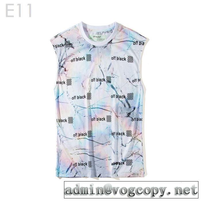 トレンド感があって涼しげ  Tシャツ/半袖 2色可選Off-White オフホワイト大人らしく仕上げ