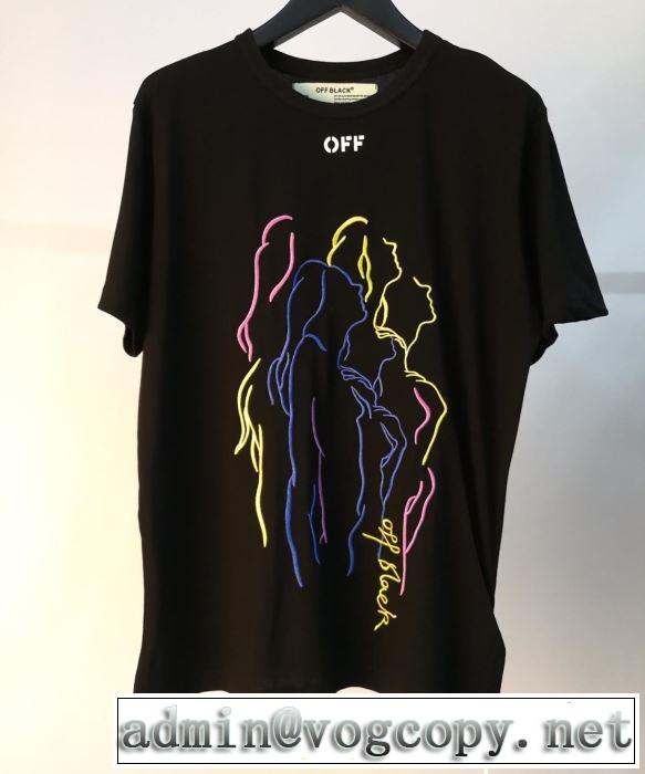 2色可選 Off-White元気な印象のコーデオフホワイト Tシャツ/半袖 2019春夏人気トレンドアイテム