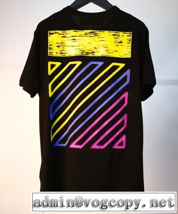 2色可選 Off-White元気な印象のコーデオフホワイト Tシャツ/半袖 2019春夏人気トレンドアイテム
