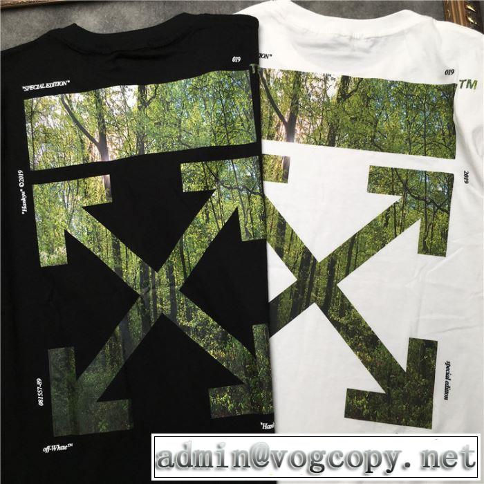 おしゃれな夏ファッション2019 Off-White オフホワイト Tシャツ/半袖 夏らしい季節感 2色可選