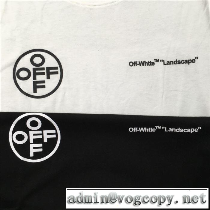 おしゃれな夏ファッション2019 Off-White オフホワイト Tシャツ/半袖 夏らしい季節感 2色可選