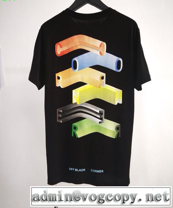 海外セレブは大人気 Off-White オフホワイト Tシャツ/半袖2019春夏人気トレンドアイテム 2色可選