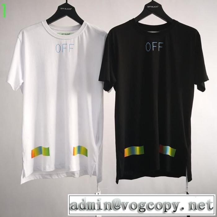 海外セレブは大人気 Off-White オフホワイト Tシャツ/半袖2019春夏人気トレンドアイテム 2色可選