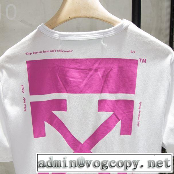 派手にはなりすぎず Off-White 2019春夏人気 オフホワイト Tシャツ/半袖  特に夏は人気アイテム