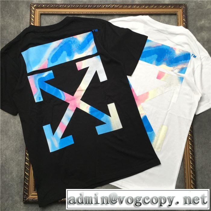  Off-Whiteグッと大人っぽい印象に オフホワイト Tシャツ/半袖 2色可選 2019春夏人気トレンドアイテム