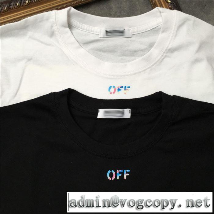Off-Whiteグッと大人っぽい印象に オフホワイト Tシャツ/半袖 2色可選 2019春夏人気トレンドアイテム