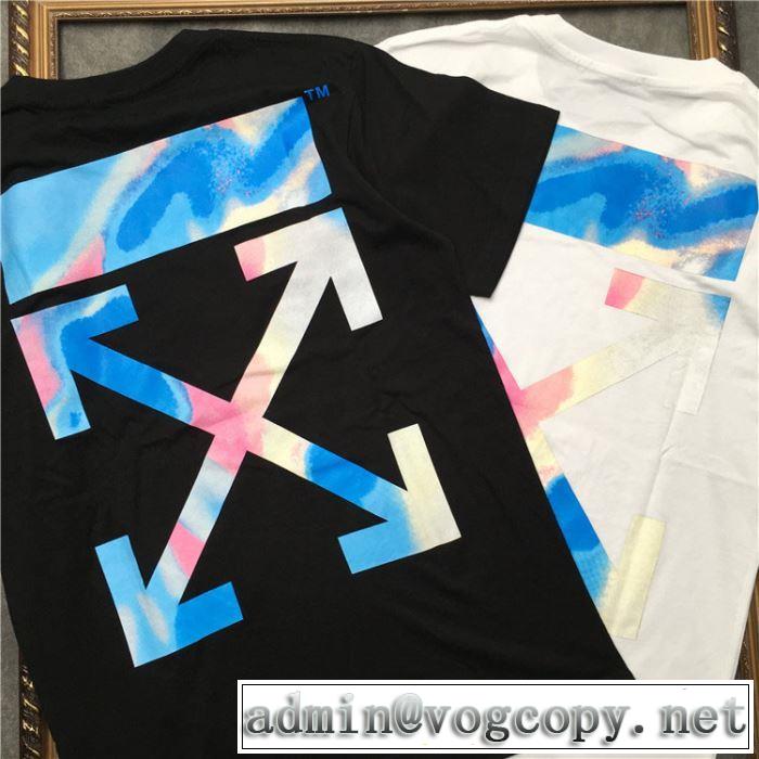 Off-Whiteグッと大人っぽい印象に オフホワイト Tシャツ/半袖 2色可選 2019春夏人気トレンドアイテム