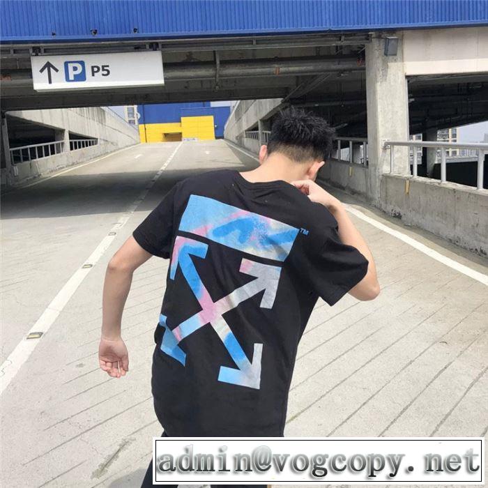 Off-Whiteグッと大人っぽい印象に オフホワイト Tシャツ/半袖 2色可選 2019春夏人気トレンドアイテム