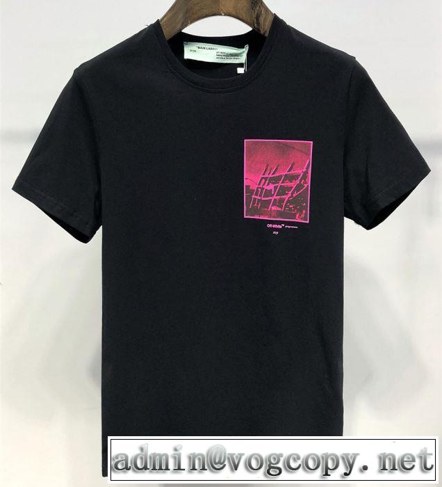 絶妙にオシャレ人気アイテム Tシャツ/半袖 2色可選  Off-White 2019年春夏シーズンの人気 オフホワイト