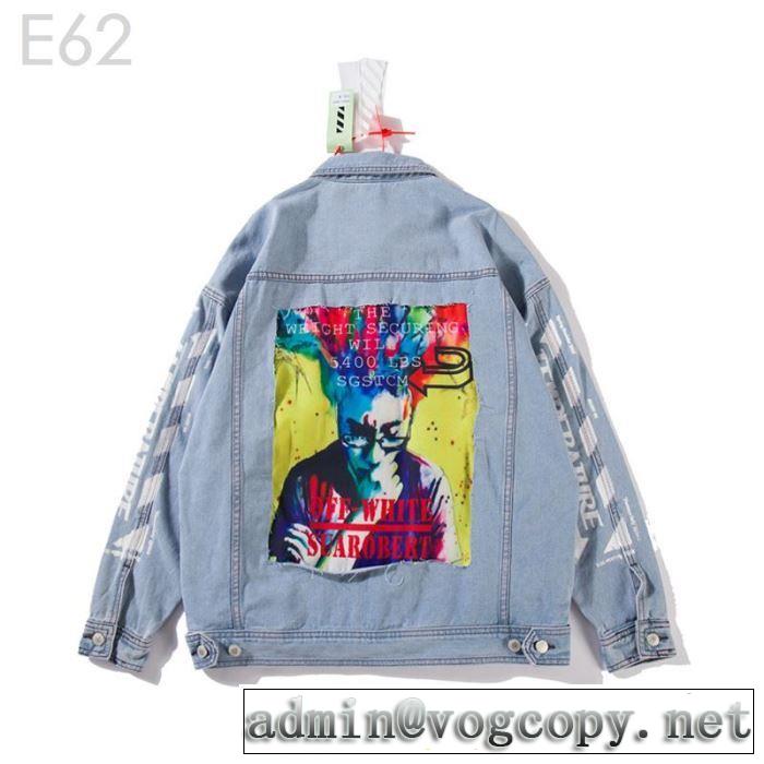  2019年春夏シーズンの人気 Off-White オフホワイト デニムジャケット都市独特のトレンドアイテム