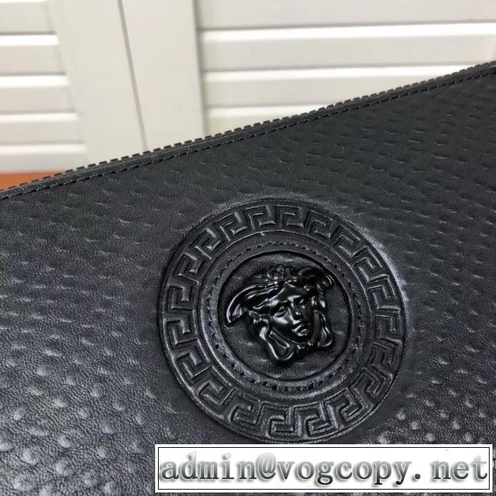 おしゃれレザーポーチメンズVERSACE　GRECA ARES POUCHヴェルサーチコピー激安エレガントクラッチバッグ 人気ランキング