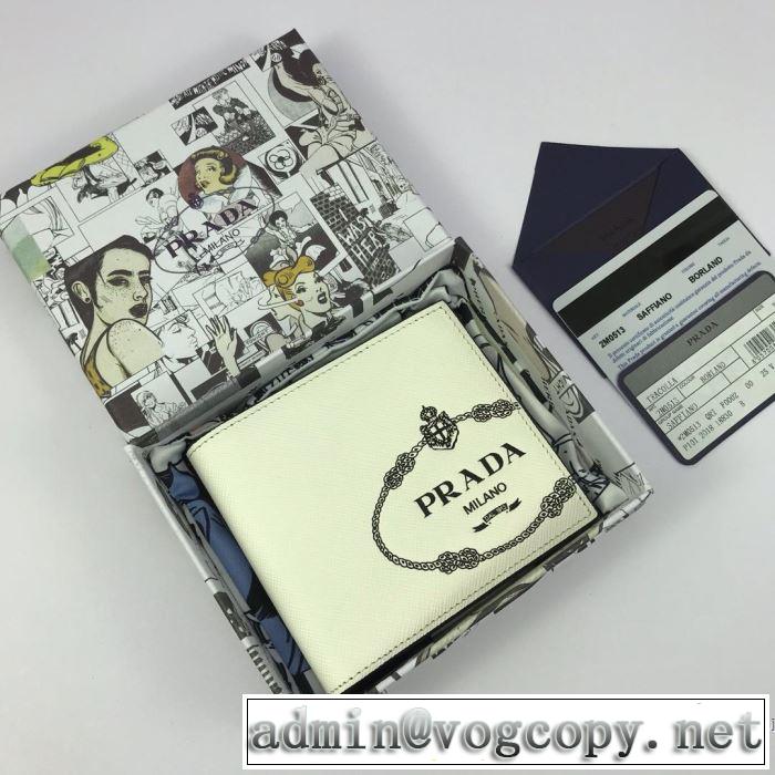 プラダ PRADA 財布 2色可選 2019春夏トレンドアイテム 爽やかカジュアル人気