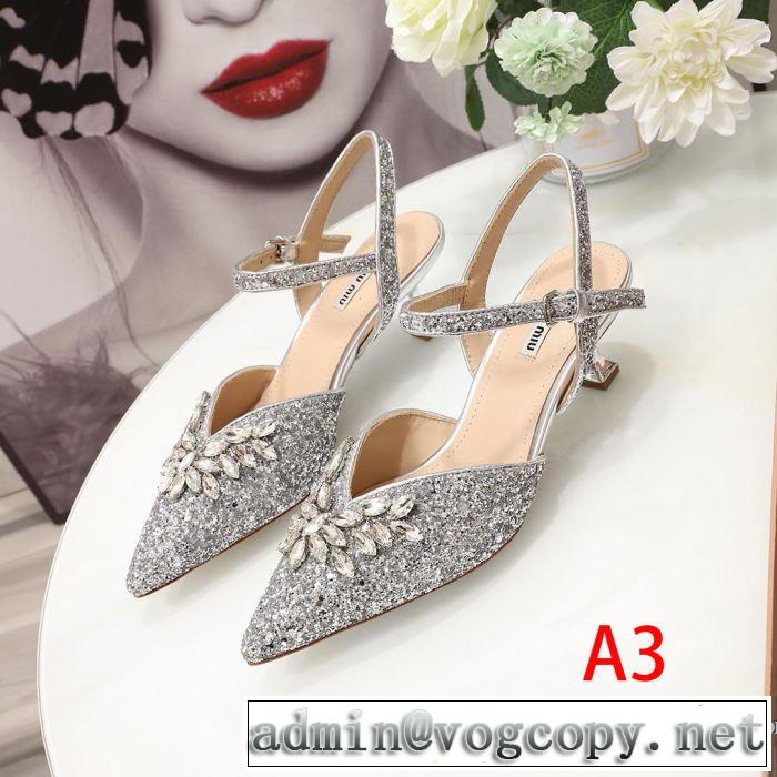 ミュウミュウ MIUMIU ハイヒール 3色可選 2019夏ファション新品 今期のトレンド定番アイテム