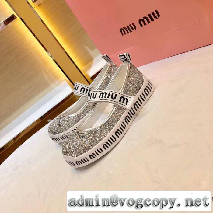 2019春夏は人気定番 春夏シンプルファッションでOK！ミュウミュウ MIUMIU ローファー 3色可選