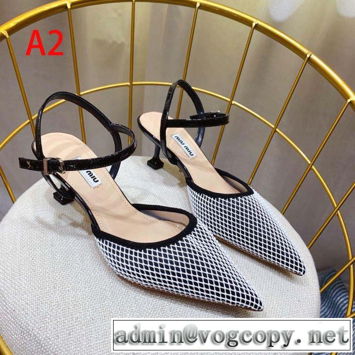 2019年春夏流行ファッション 大人の可愛さを引き立て ミュウミュウ MIUMIU ハイヒール 多色可選
