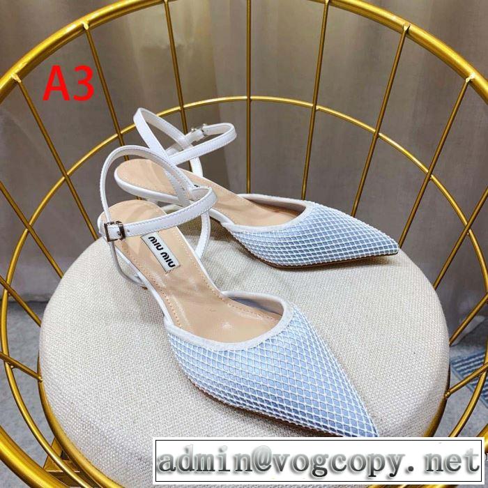 2019年春夏流行ファッション 大人の可愛さを引き立て ミュウミュウ MIUMIU ハイヒール 多色可選
