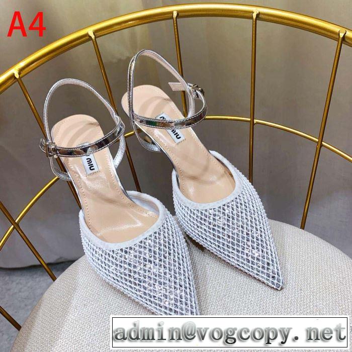 2019年春夏流行ファッション 大人の可愛さを引き立て ミュウミュウ MIUMIU ハイヒール 多色可選