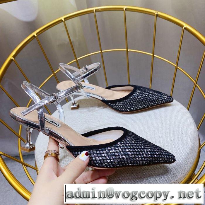 2019年春夏流行ファッション 大人の可愛さを引き立て ミュウミュウ MIUMIU ハイヒール 多色可選