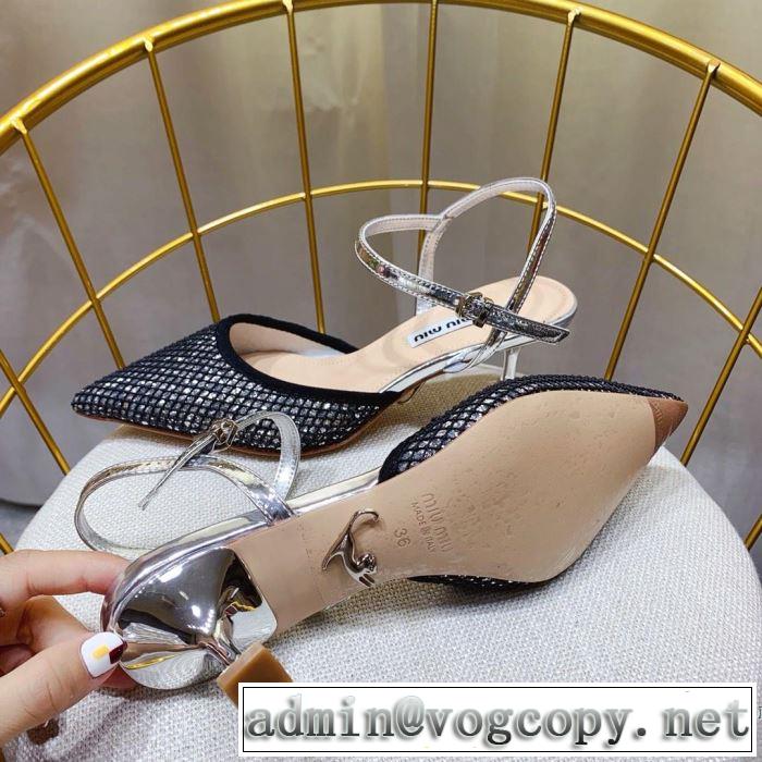 2019年春夏流行ファッション 大人の可愛さを引き立て ミュウミュウ MIUMIU ハイヒール 多色可選