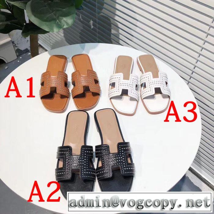 2019春夏も引き続きトレンド 目を引く春夏トップス エルメス HERMES スリッパ 3色可選