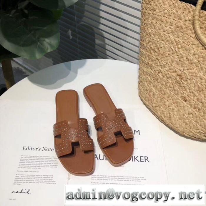 2019春夏も引き続きトレンド 目を引く春夏トップス エルメス HERMES スリッパ 3色可選