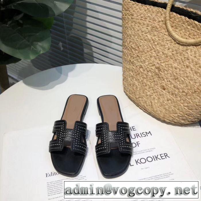 2019春夏も引き続きトレンド 目を引く春夏トップス エルメス HERMES スリッパ 3色可選